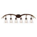 Wyatt 45 6 Light Southwestern Bohemian Resin Seeded Glass Faux Antler Led Vanity Light