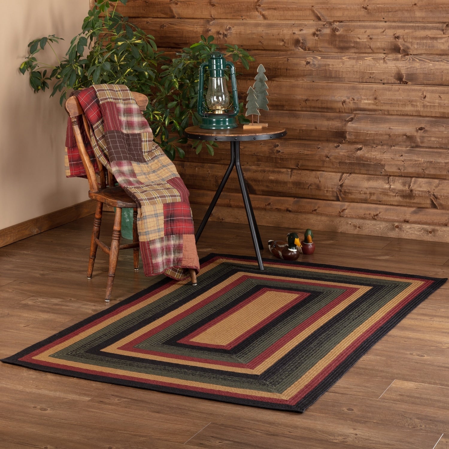 Red Rustic Lodge Flooring Laramie Jute Plaid Big Rug