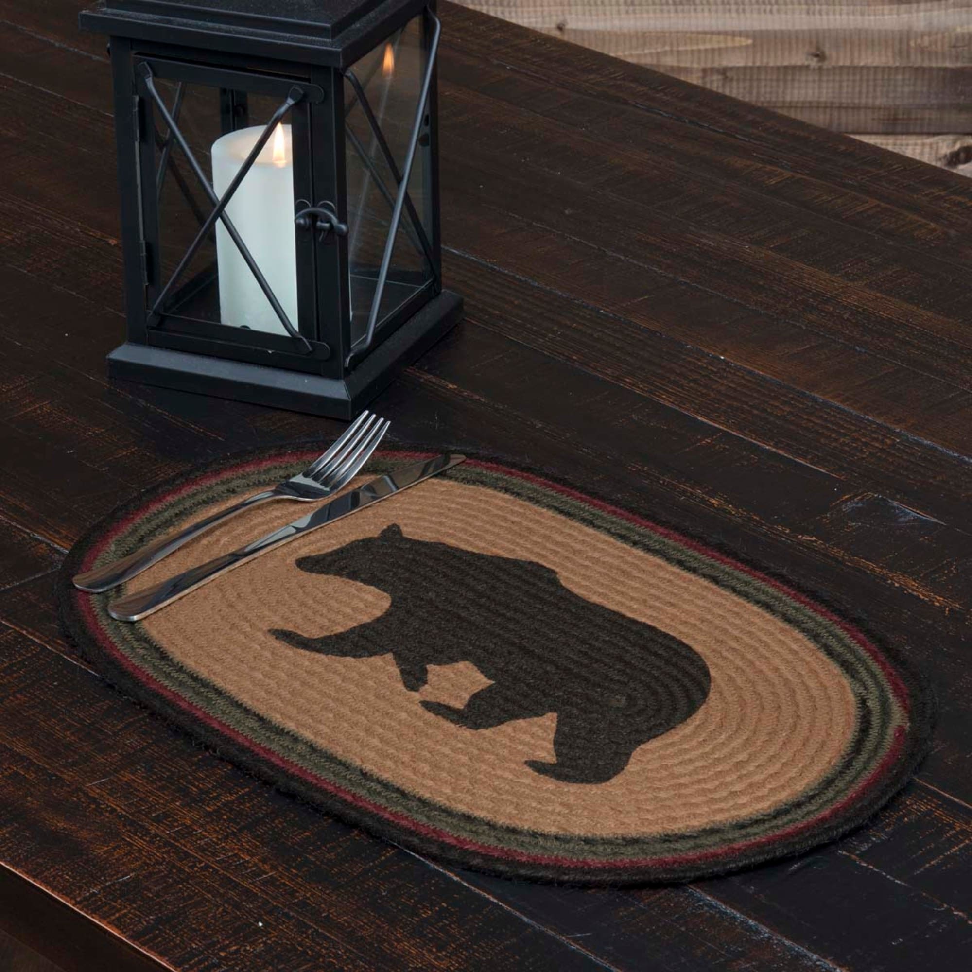 Wyatt Bear Oval Jute Placemat Set Of 6
