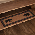 Red Rustic Lodge Flooring Laramie Bear Stair Tread Jute Nature Print Stenciled