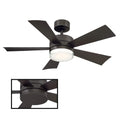 Wynd 42 Inch Five Blade Indoor Outdoor Smart Ceiling Fan With Six Speed Dc Motor And Led Light.