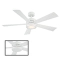 Wynd 52 Inch Five Blade Indoor Outdoor Smart Ceiling Fan With Six Speed Dc Motor And Led Light.