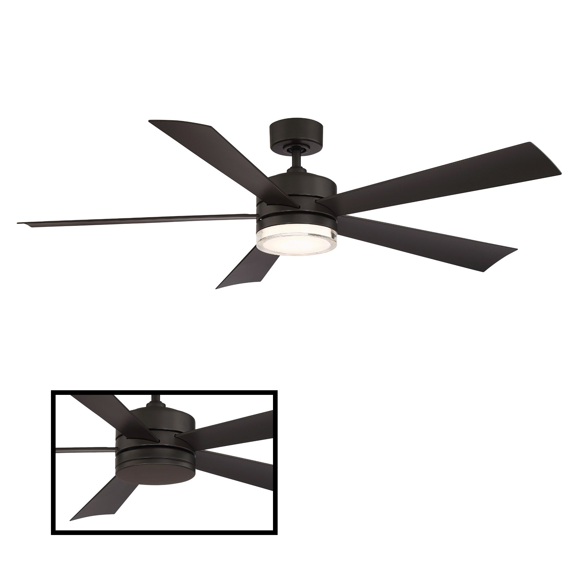 Wynd Indoor And Outdoor 5 Blade Smart Ceiling Fan 60In With 3000K Led Light Kit And Wall Control