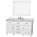 Wyndham Collection Berkeleywhite Carrera 60 Inch Single Bathroom Vanity