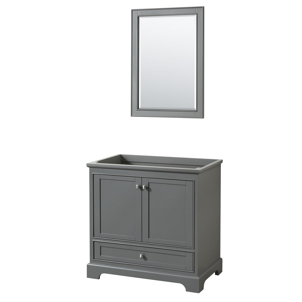Wyndham Collection Deborah 36 Inch Single Bathroom Vanity With 24 Inch Mirror