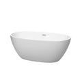Wyndham Collection Juno 59 Inch Matte White Freestanding Soaking Bathtub