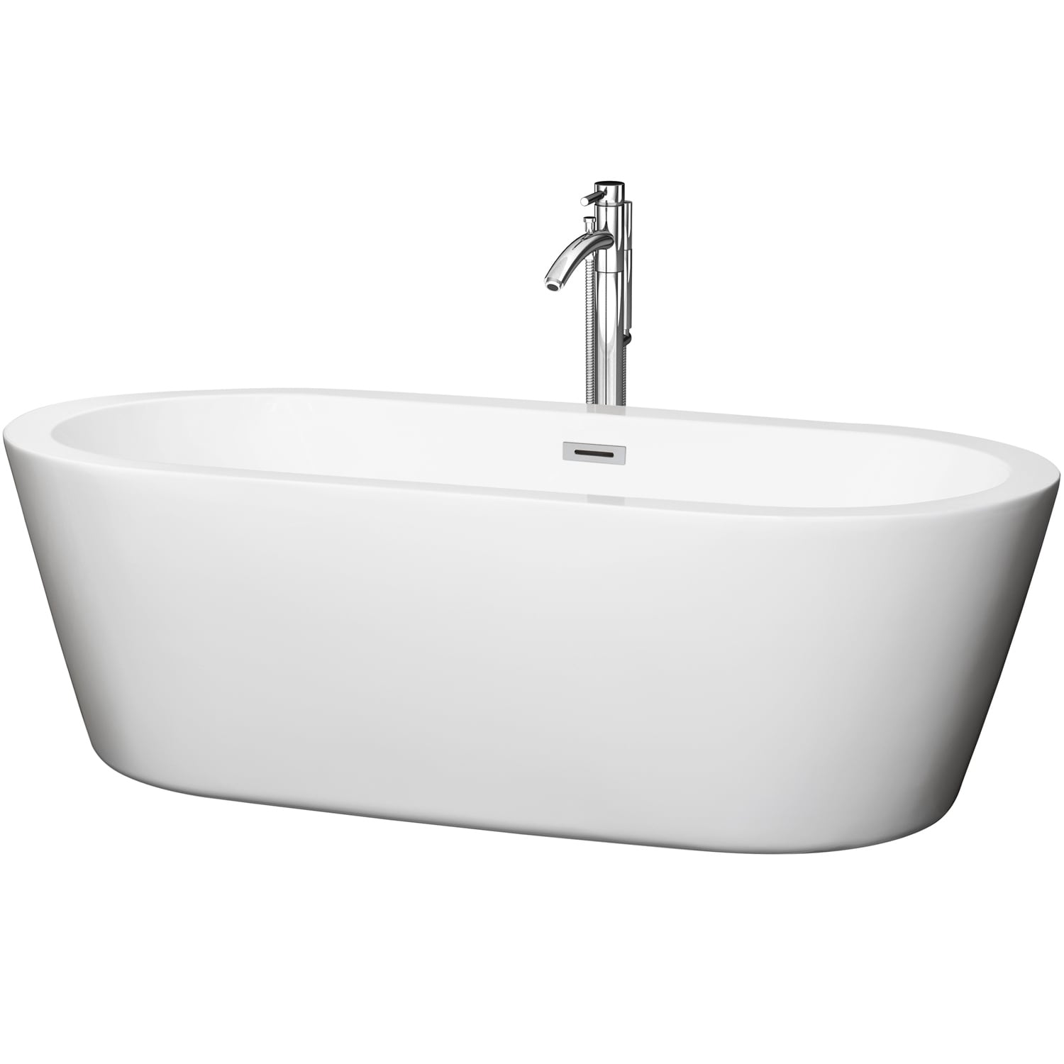 Wyndham Collection Mermaid Freestanding 71 Inch Soaking Bathtub