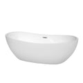 Rebecca 70 Inch Freestanding White Bathtub With Trim Options