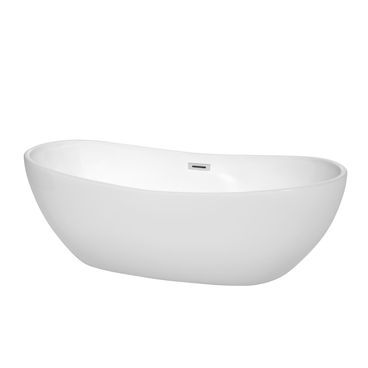 Rebecca 70 Inch Freestanding White Bathtub With Trim Options
