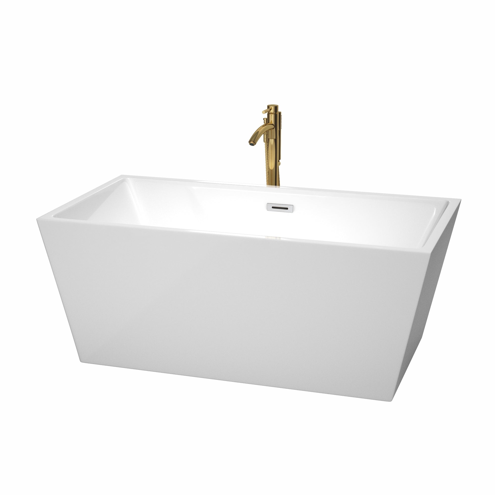 Wyndham Collection Sara 59 Inch White Freestanding Soaking Bathtub