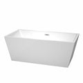Wyndham Collection Sara 63 Inch White Acrylic Soaking Bathtub