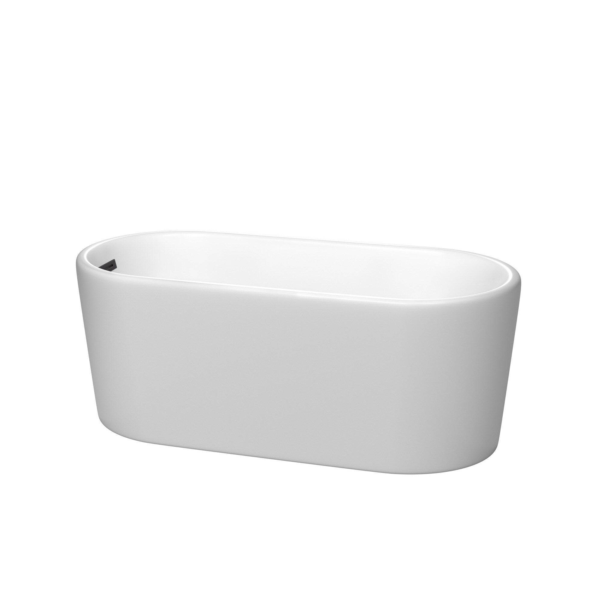 Wyndham Collection Ursula 59 Inch Matte White Freestanding Soaking Bathtub