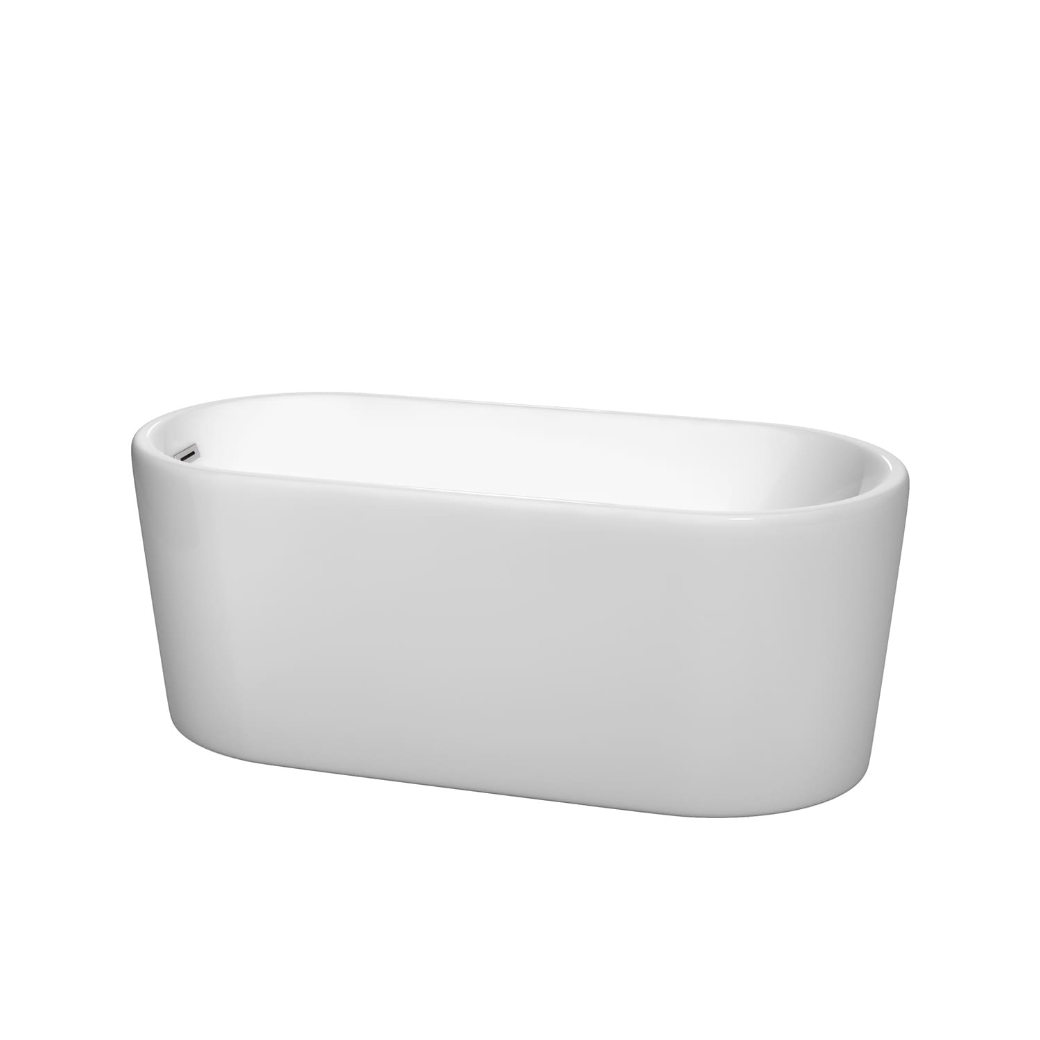 Wyndham Collection Ursula White Acrylic 59 Inch Oval Soaking Bathtub