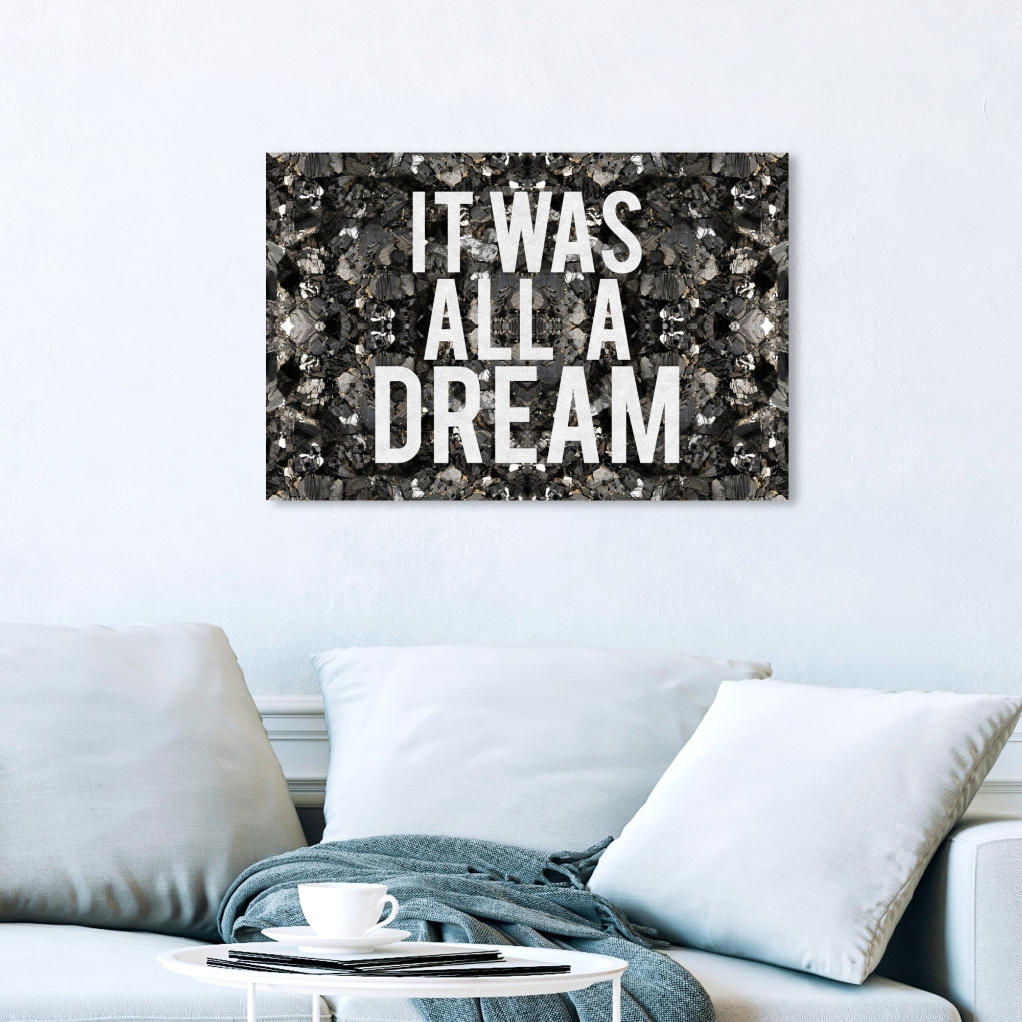 Wynwood Studio All A Dream Glitter Typography And Quotes Wall Art Canvas Print White Gray