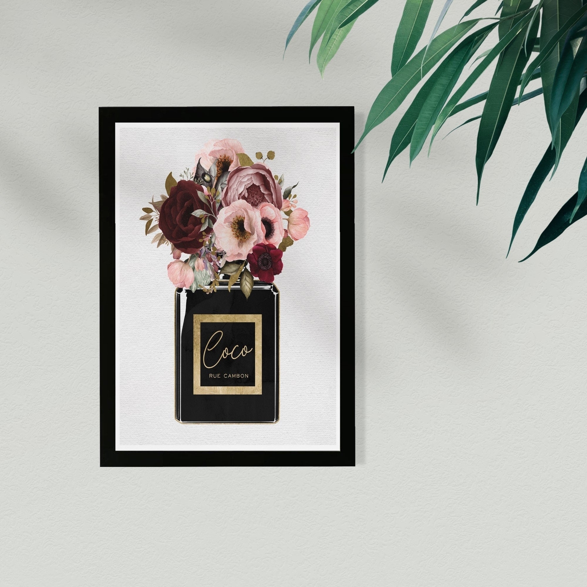 Wynwood Studio Fashion And Glam Framed Wall Art Prints Blush Floral Perfume Perfumes Home D Cor Black Pink 13 X 19