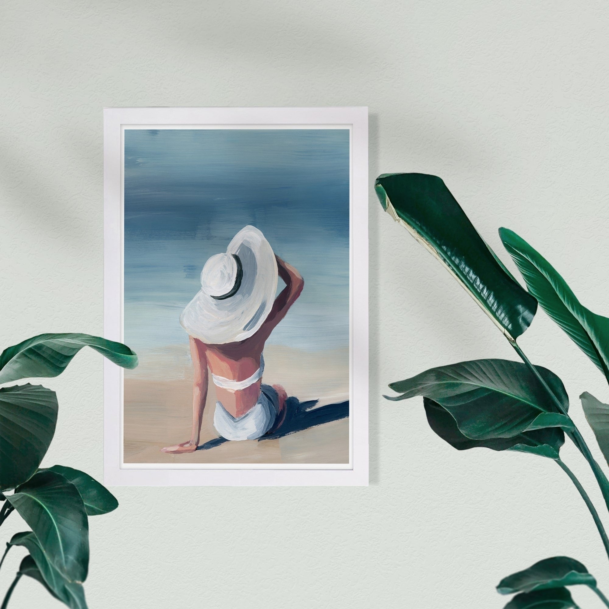 Wynwood Studio Fashion And Glam Framed Wall Art Prints Sun Kissed Swimsuit Home D Cor Blue White 13 X 19
