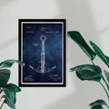 Wynwood Studio Nautical And Coastal Framed Wall Art Prints Anchor 1887 Chalboard Blue Nautical Watercrafts Blue White