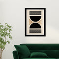 Wynwood Studio Hourglass Abstract Wall Art Framed Print Shapes Black Gold