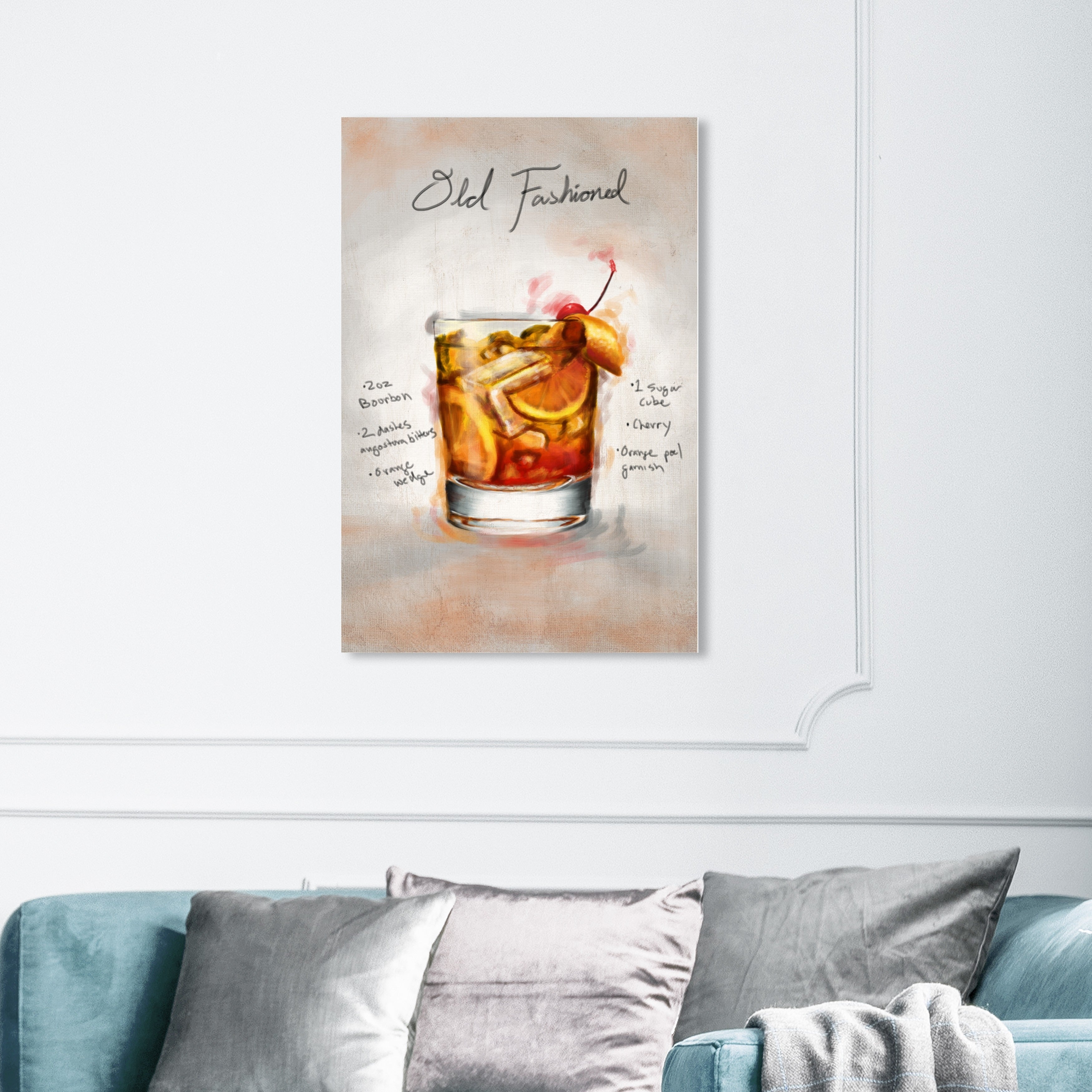 Wynwood Studio Old Fashion Cocktail5 Drinks And Spirits Wall Art Canvas Print Cocktails Brown White