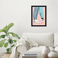 Wynwood Studio Sneaker Head Couple Fashion And Glam Wall Art Framed Print Shoes Pink Blue