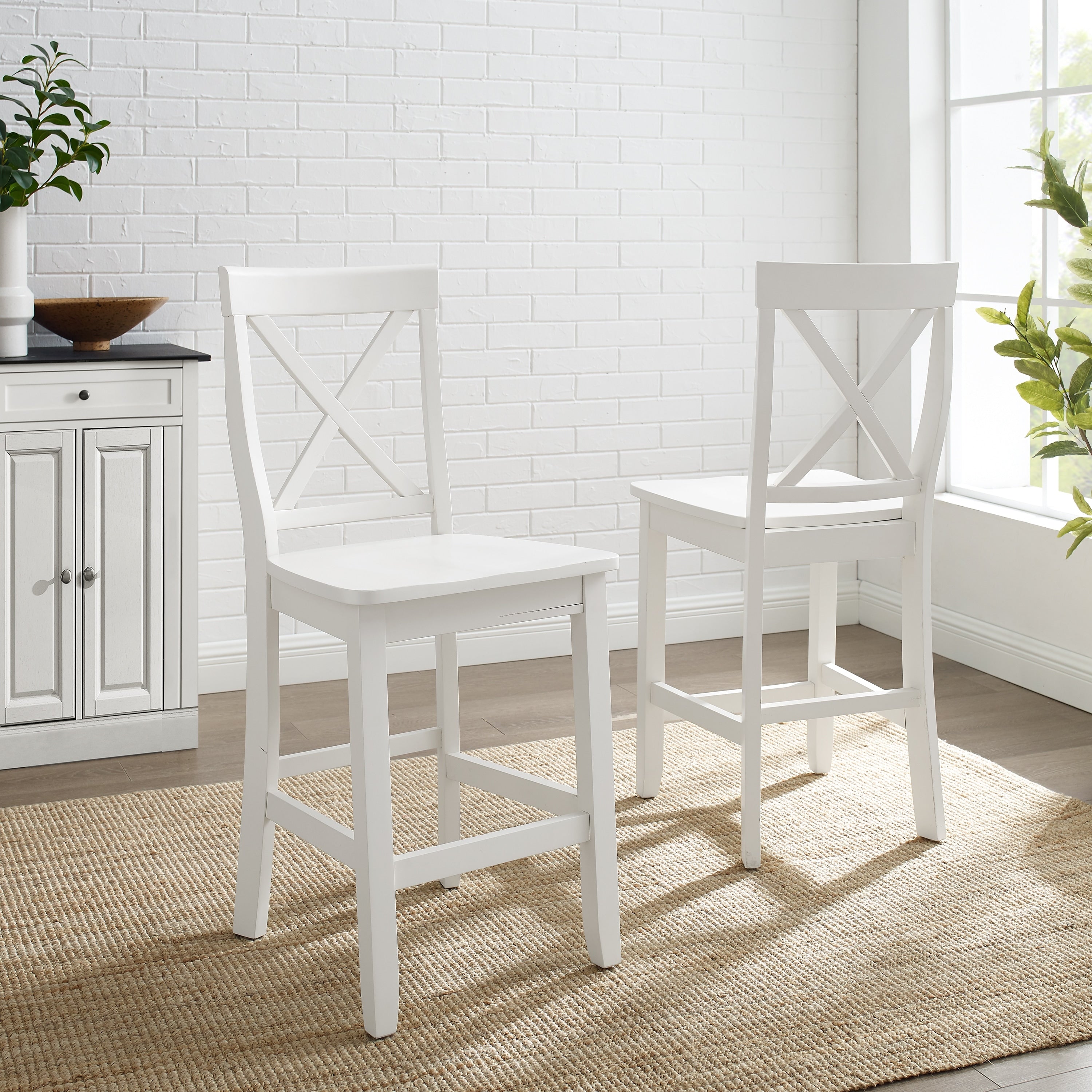 X Back 2Pc Counter Stool Set 21 W X 44 D X 11 H