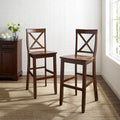 X Back Bar Stool In Classic Cherry Finish With 30 Inch Seat Height. Set Of Two