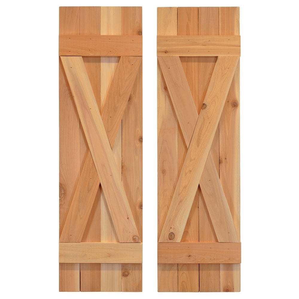 X Board Batten Exterior Shutters Pair