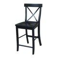 X Back Black Counter Stool
