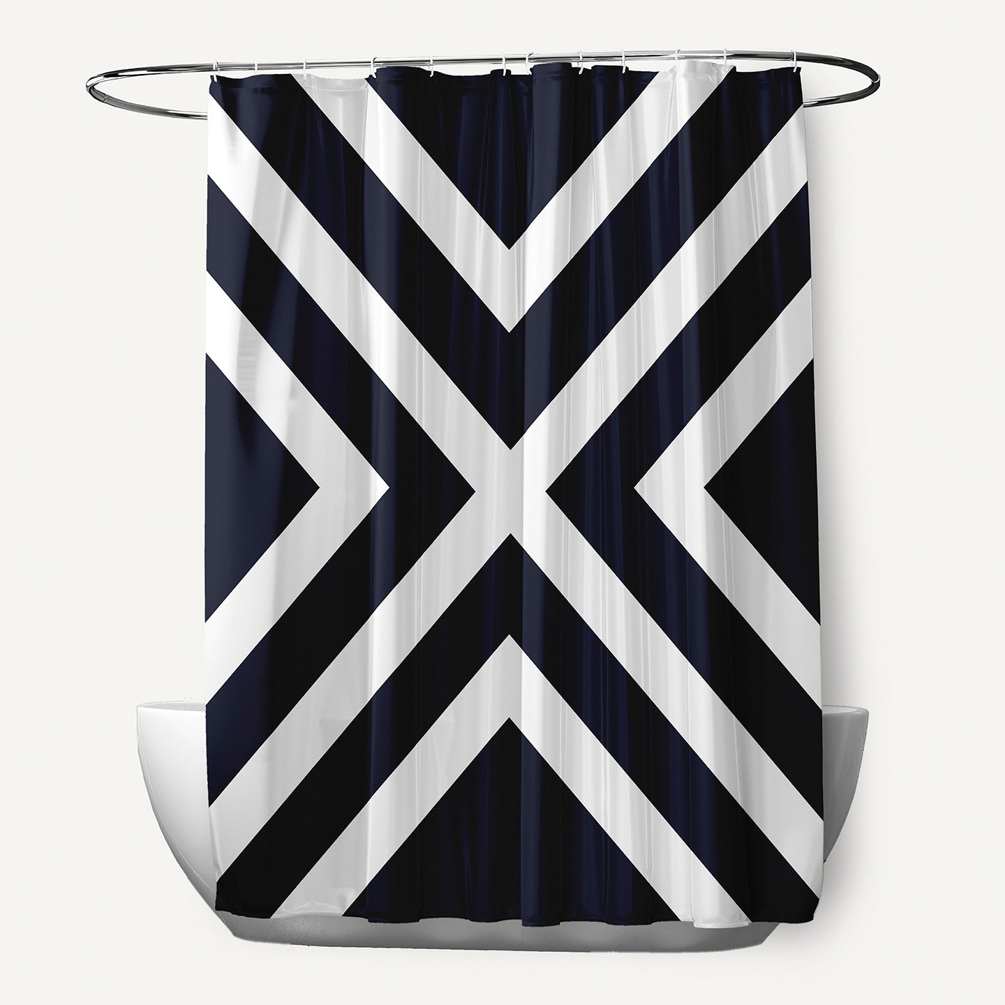 X Stripes Pattern Shower Curtain