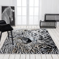 Xanthos Collection Black Light Grey Area Rug