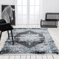 Xanthos Collection Dark Grey Dark Blue Area Rug