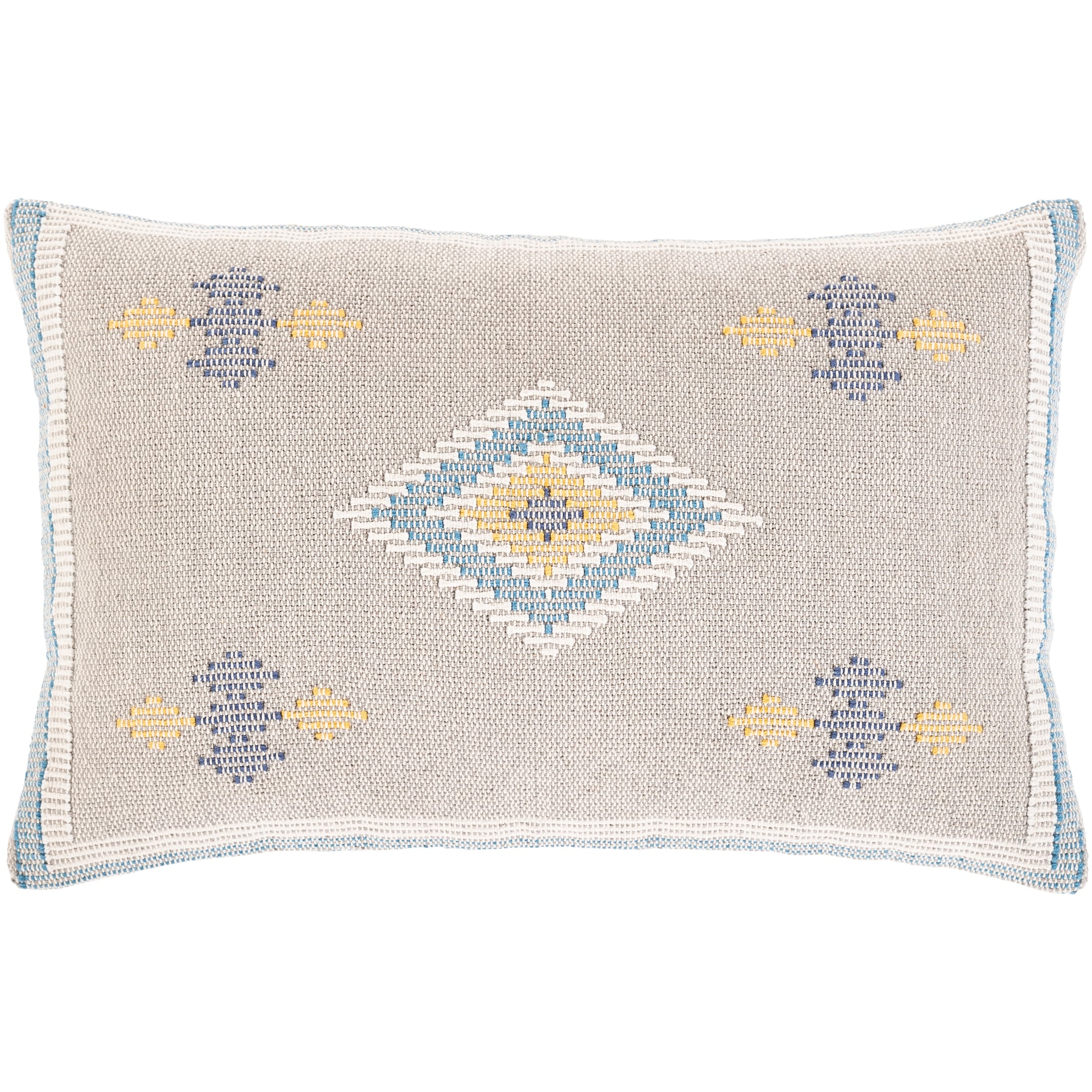 Xenia Hand Woven Pastel Boho 14X22 Inch Lumbar Throw Pillow