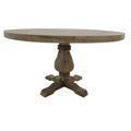 Y D Cor 54 Wide Farmhouse Style Round Dining Table In Natural Wood Finish Brown