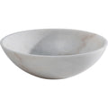 Y Decor Brielli White Marble Round Polished Stone Basin