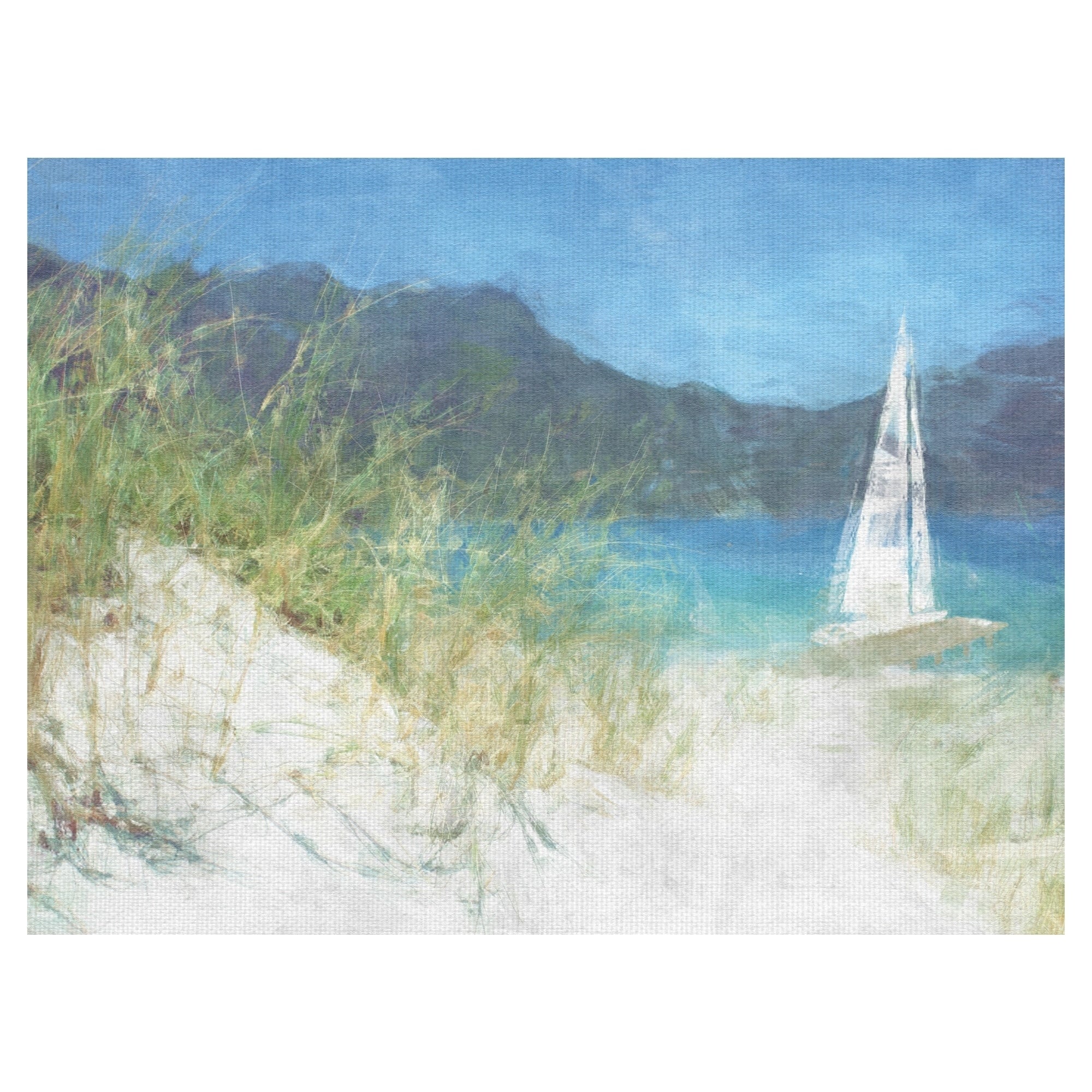 Yacht Waiting At The Coast By Noah Bay Wrapped Canvas Painting Art Print Multi Color