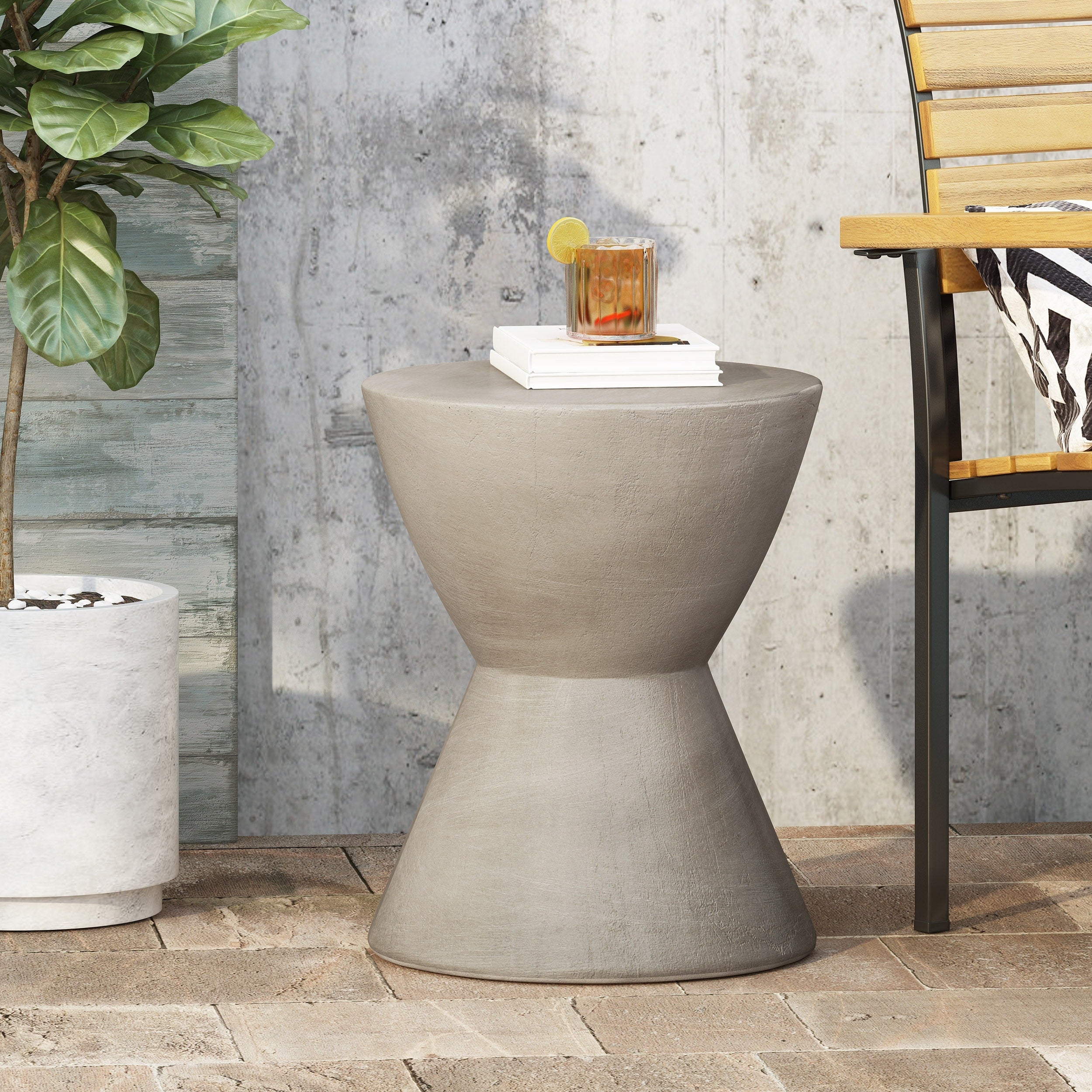 Yadira Lightweight Concrete Side Table By Christopher Knight Home
