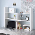Yak About It Compact Adjustable Dorm Desk Bookshelf White