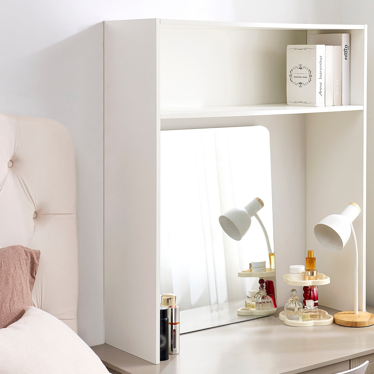 Yak About It Classic Minimal Desk Bookshelf Hutch White By Dormco