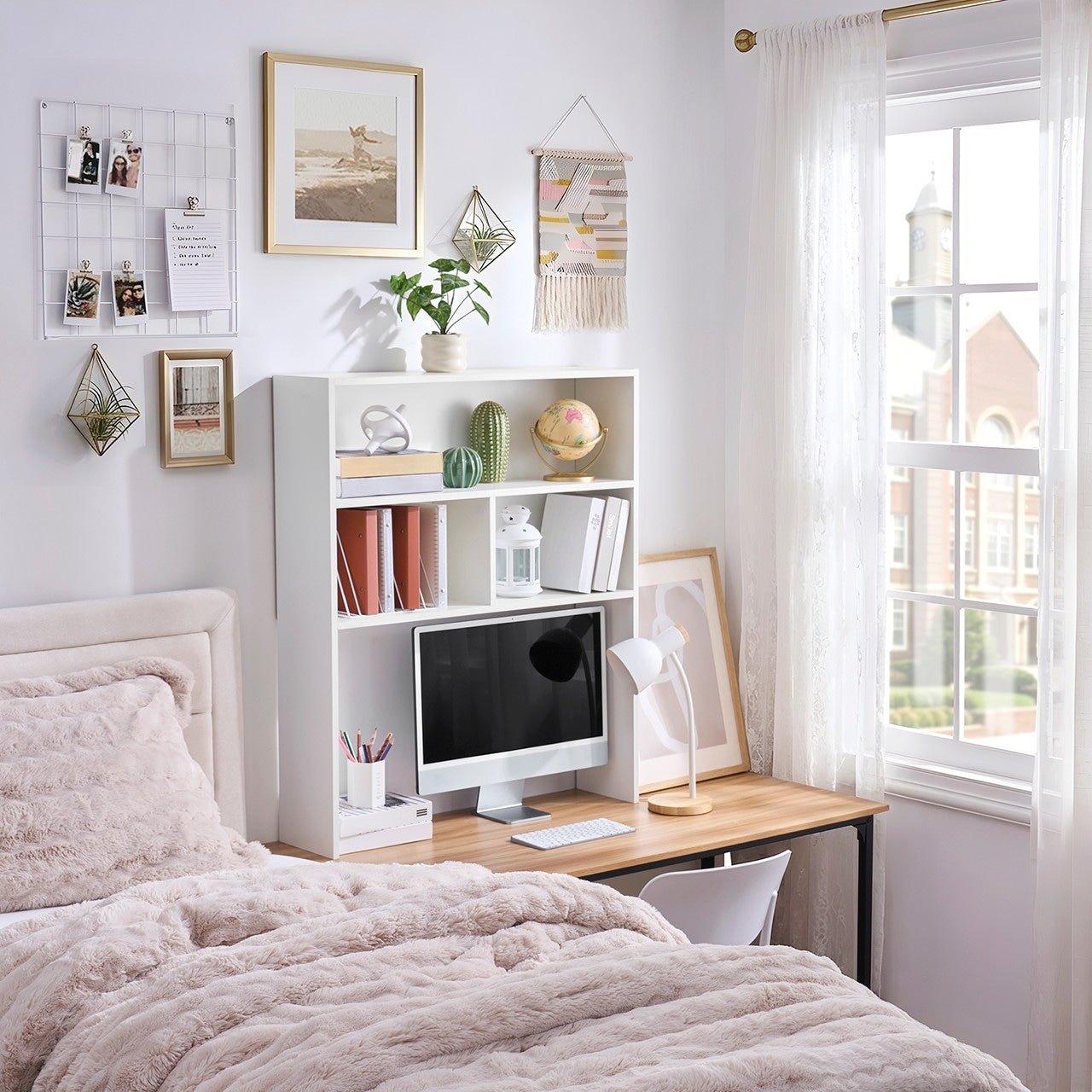 Yak About It Double Shelf Desk Bookshelf Hutch White By Dormco