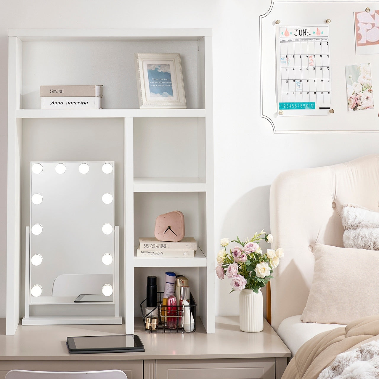 Yak About It Extra Tall Thick Desk Bookshelf Hutch White By Dormco