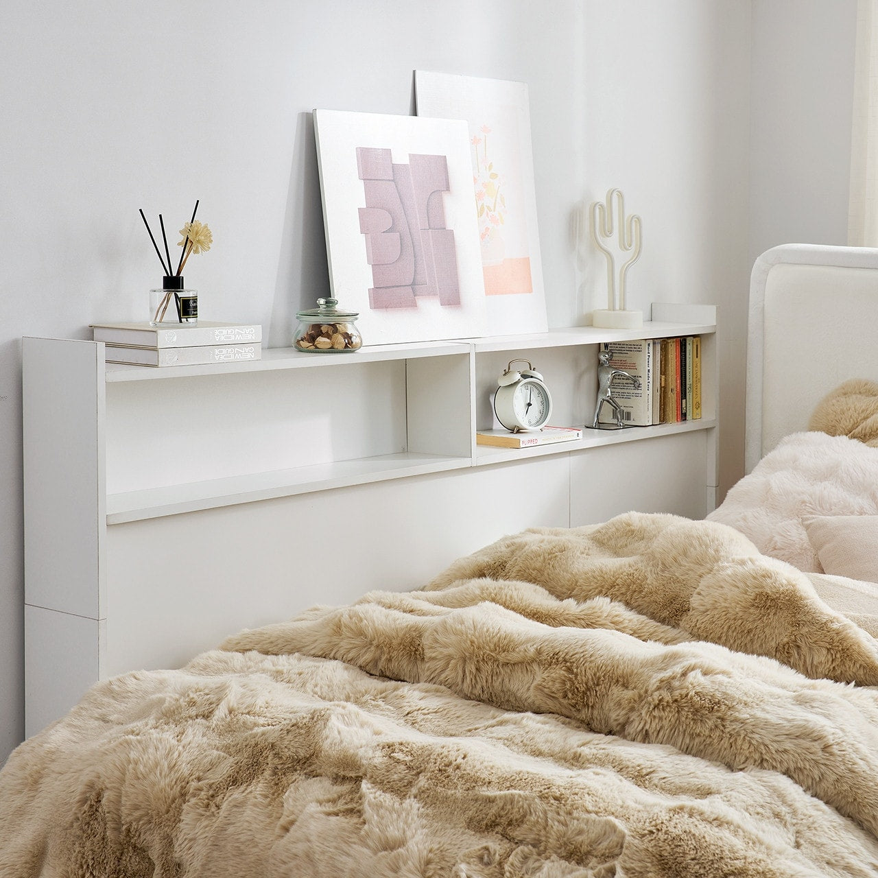 Yak About It Long Cube Bedside Shelf White By Dormco