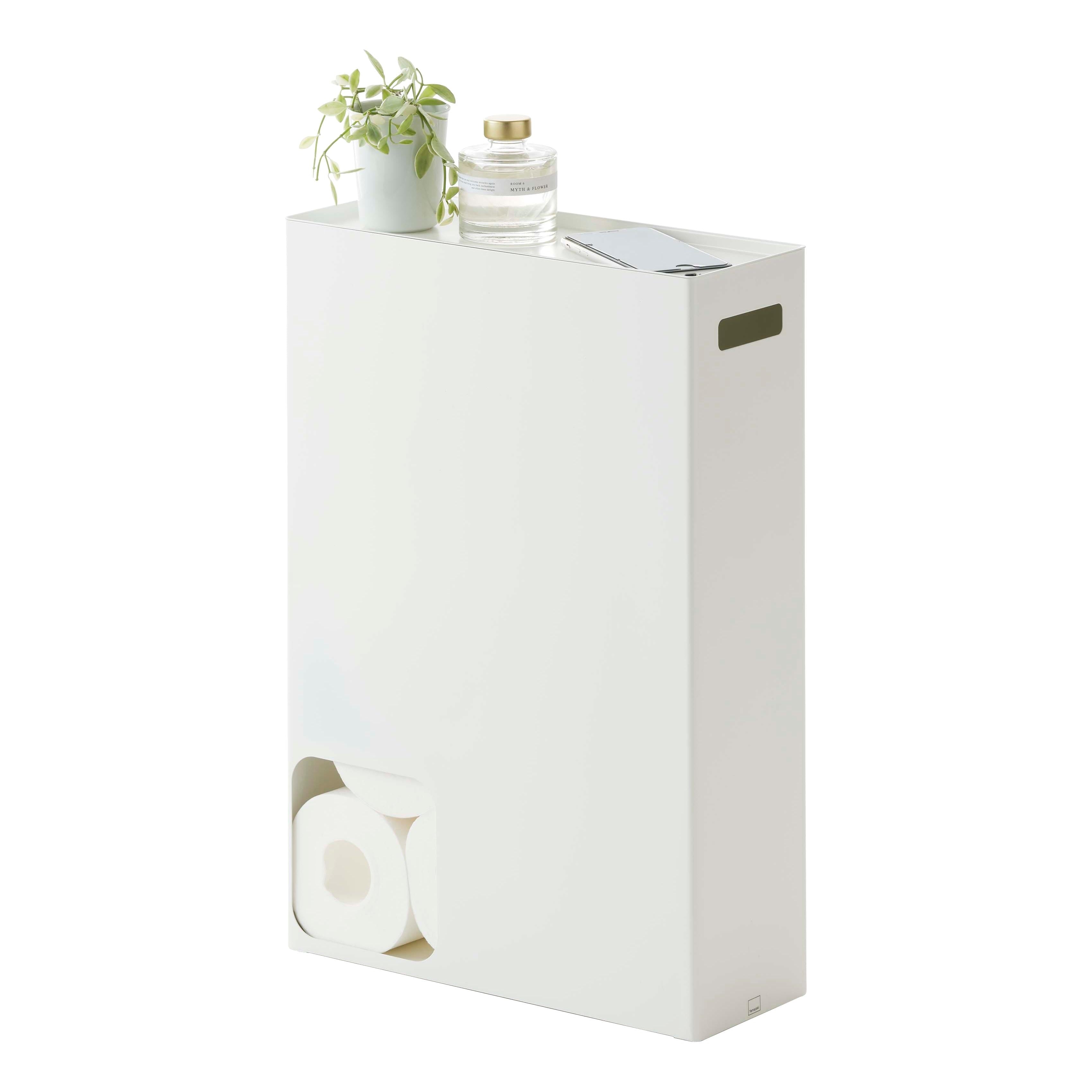 Yamazaki Home Toilet Paper Stocker Steel Holds 8 12 Toilet Paper Rolls Holds 4.4 Lbs
