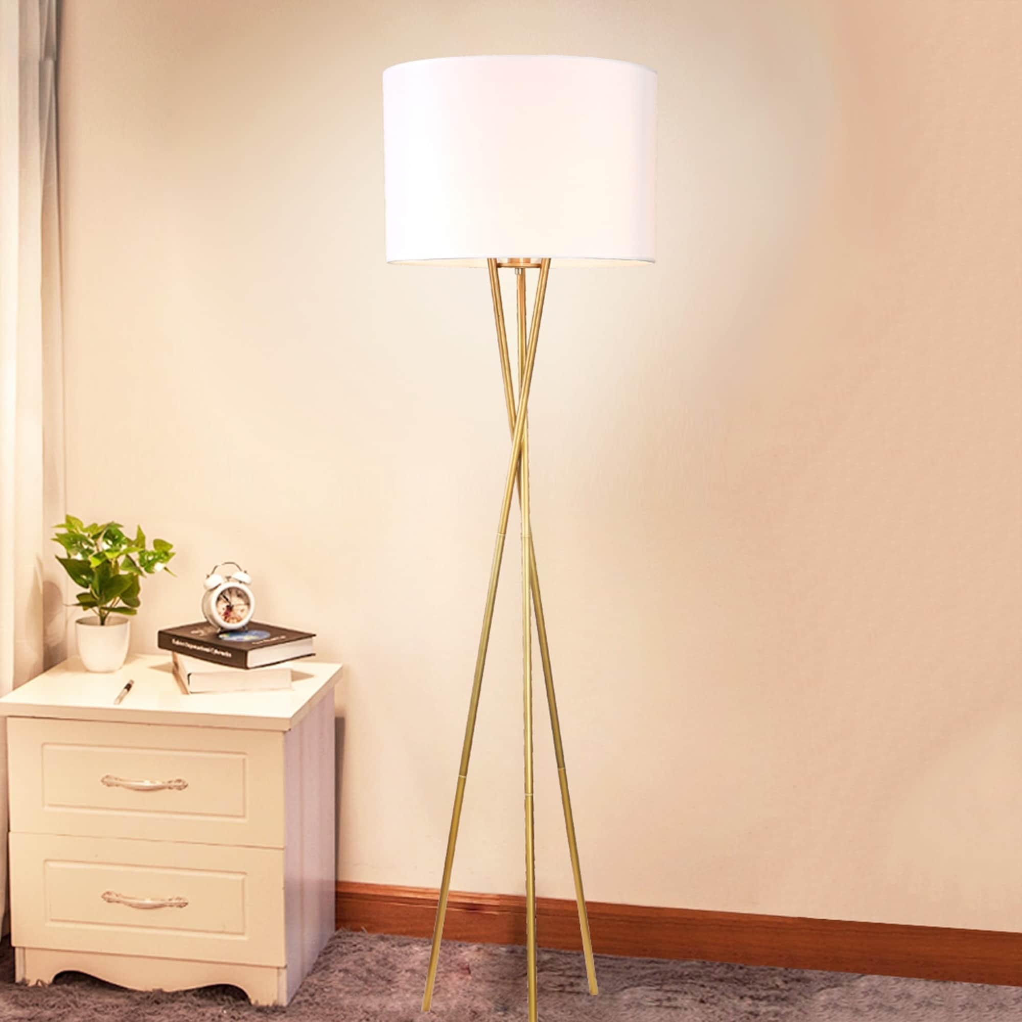 Yaram Polished Brass 1 Light Floor Lamp