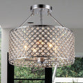 Yasmin Chrome 1 Light Semi Flushmount With Crystal Clear Shade