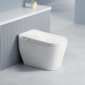 Yecla Elongated Smart Bidet Toilet Combo With Led Screen Display Ada Chair Height Heated Seat Dryer Foot Remote Flush