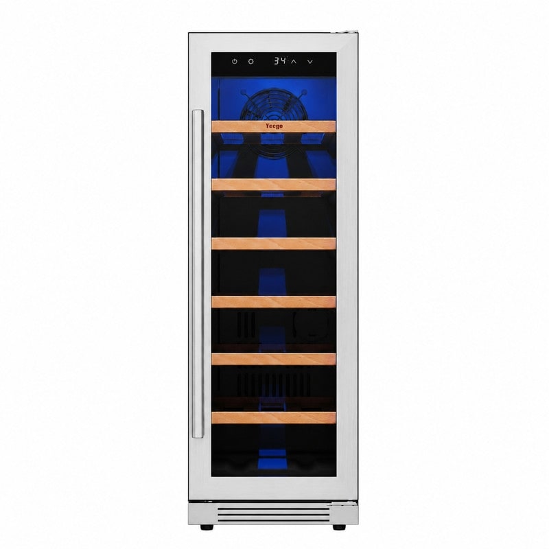 Yeego 11.6 23 Bottle Built In Wine Cooler Refrigerator Fridge With Temperature Controls And Adjustable Shelves