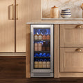 Yeego 14.8 Inch Beverage Cooler 80 Can Built In Freestanding Beverage Refrigerator 15 Inch