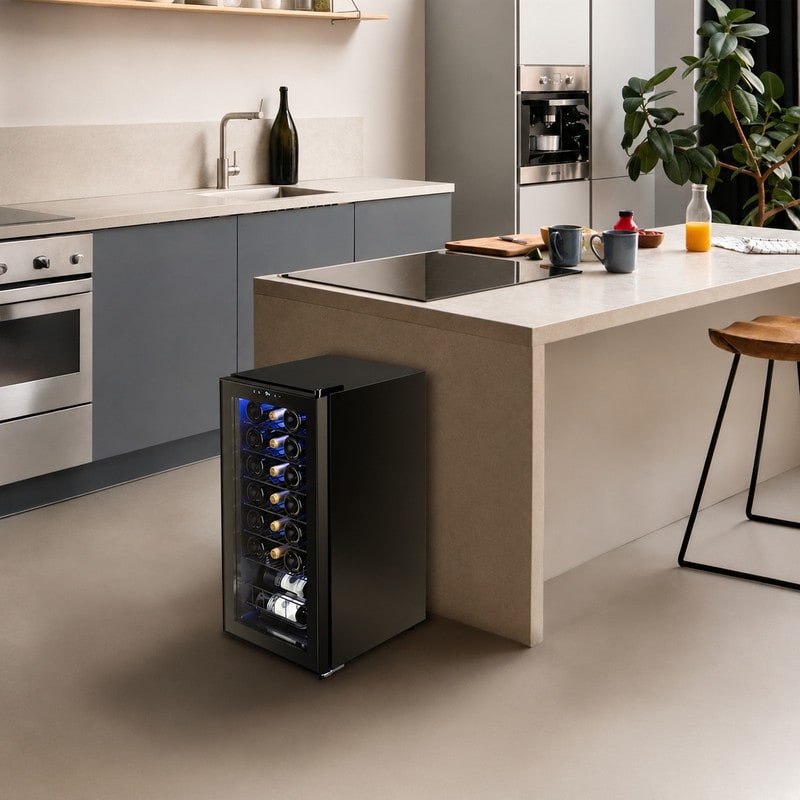 Yeego Single Zone 28 Bottles Wine Cooler Refrigerator Freestanding Under Counter Wine Fridge