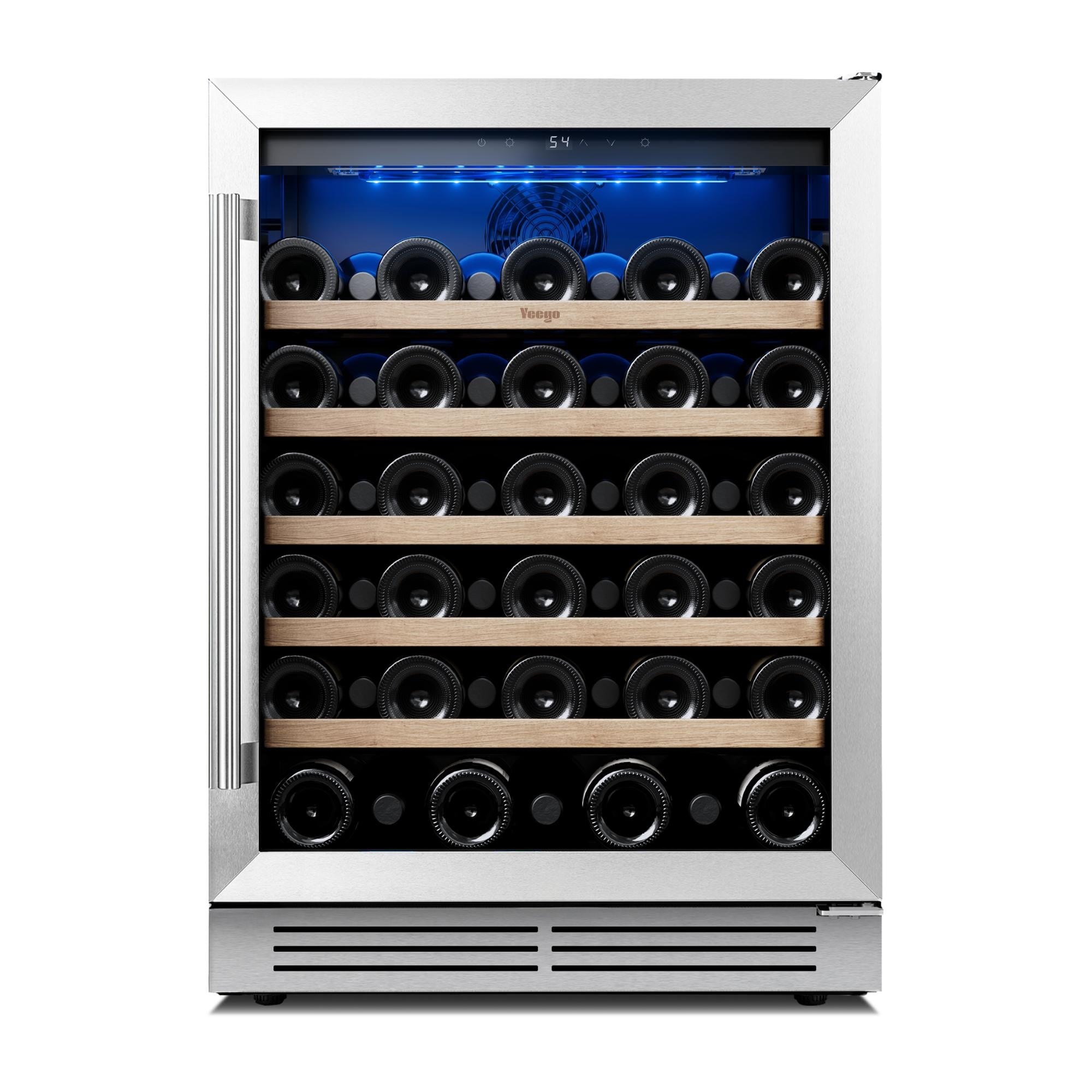 Yeego 23.4 In.52 Bottle Single Zone Wine Cooler Refrigerator Fridge With Built In Freestanding Design