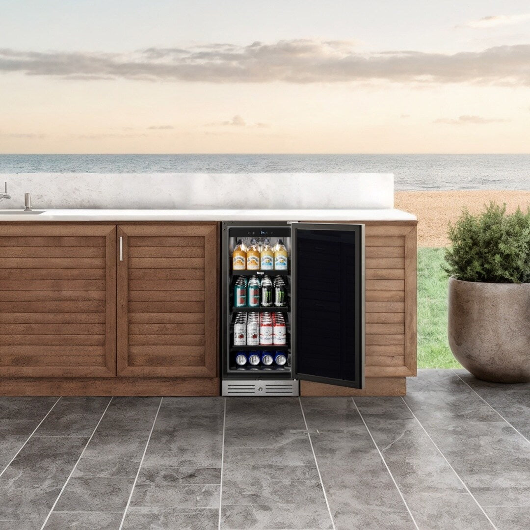 Yeego 14.8 In. 80 Can Outdoor Indoor Beverage Refrigerator Built In Freestanding Beverage Fridge Cooler
